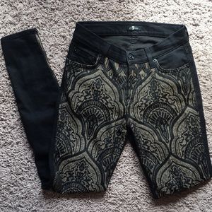 7 For All Mankind Embroidered Skinny Jeans